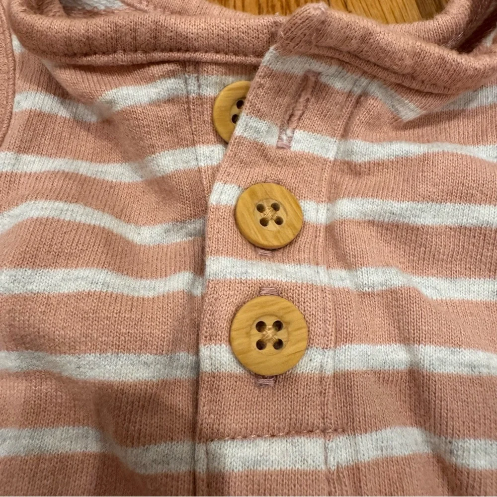 4/$20 Carter’s Little Planet Organic Striped Pink & White Baby Romper newborn